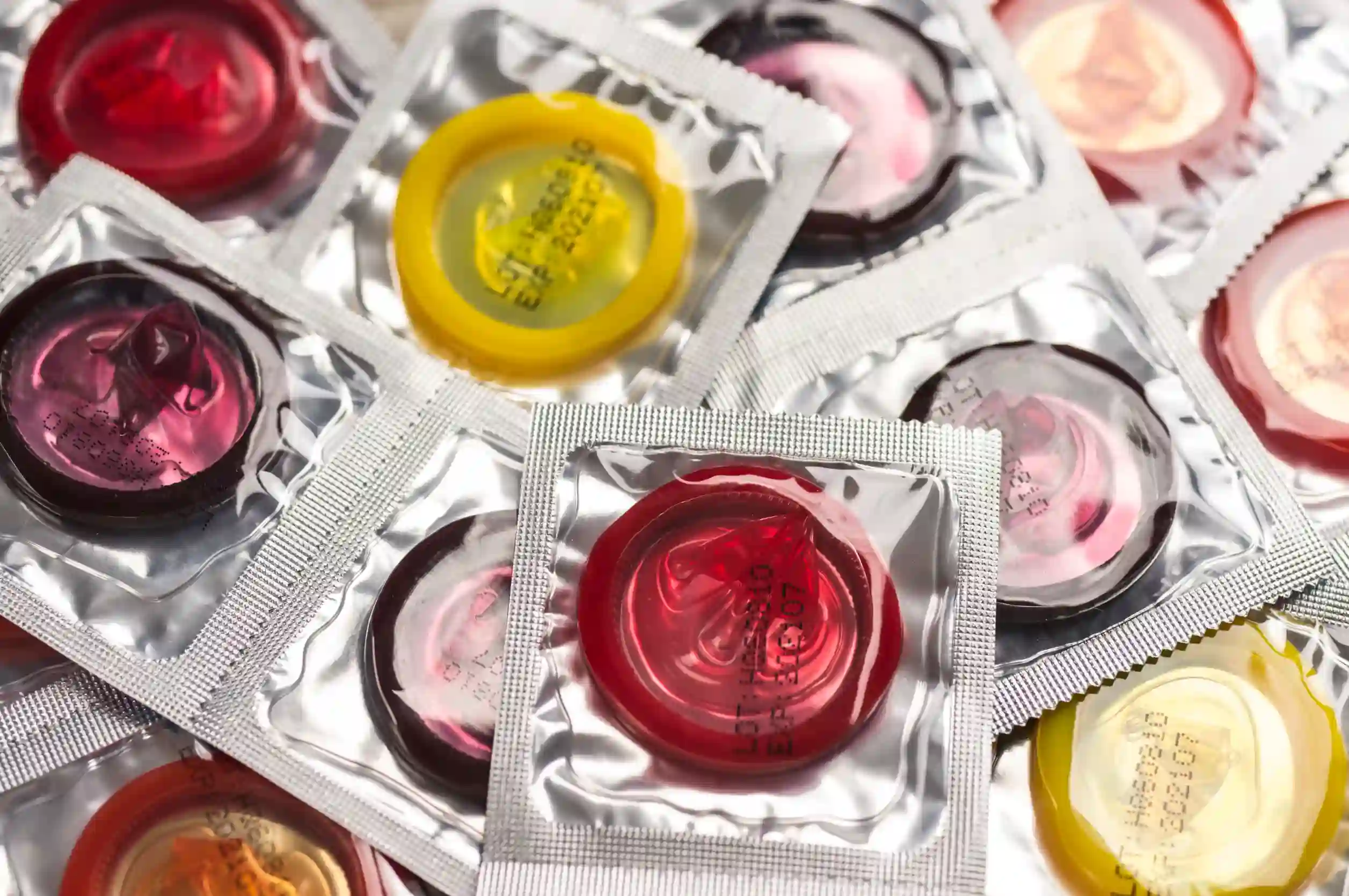 a pile of condoms